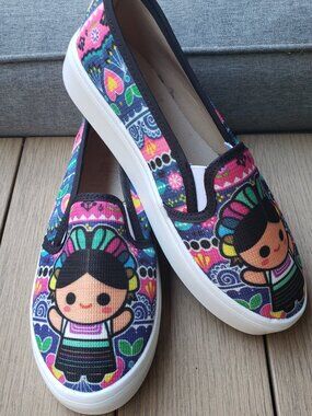 BNWoT Frida inspired colorful slip-on sneaker (6) KICKS